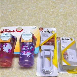 NWT sippy cups and safety essentials